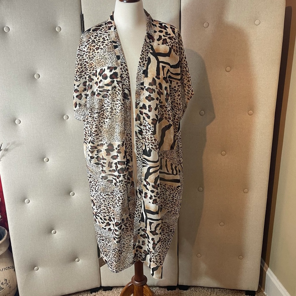 Animal Print Kimono NWT